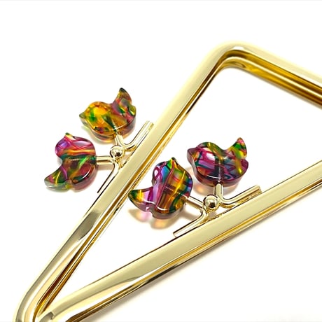 在庫調整で今だけ30％引き！【HA-b1122】12cm角型口金/コトリ型(レトロ模様)/ゴールド