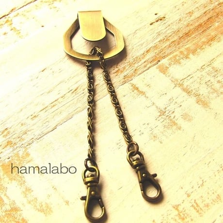 【HA-638】<身に付けるがま口>ぶら下げ用ベルトフック＆帯フック(アンティークゴールド)