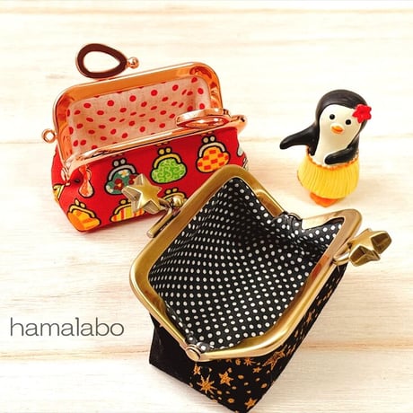 【HA-1903】7.5cm/角型口金(リボン×アンティークゴールド)