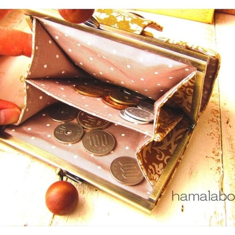 【KT-2043】がま口二つ折り財布の型紙＆レシピ【12cm浮き足用】