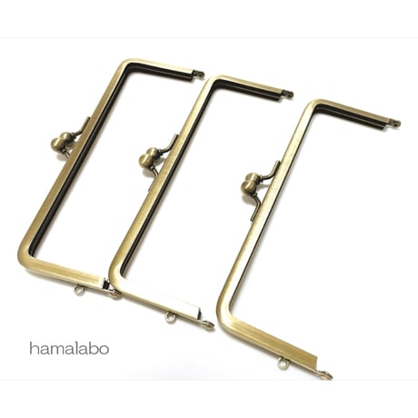 特価品！【HA-2581】16.5cm/角型の口金(ミニアメ玉＆足長)/アンティークゴールド