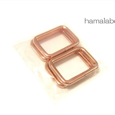 【HA-648】角カン 30mm幅×4個入り(ローズゴールド・ピンクゴールド)
