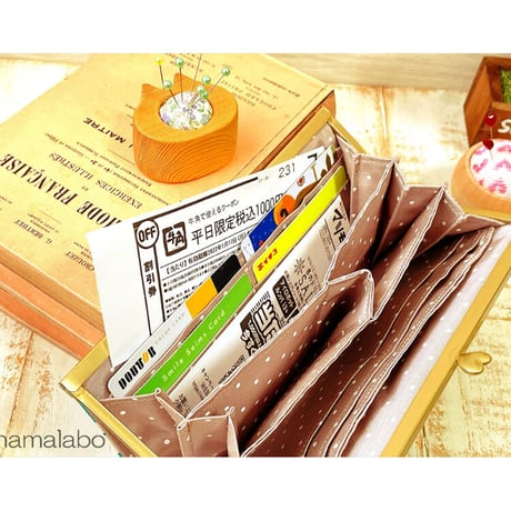 【HA-2007】ハート猫(ネコラブ)の口金 19cm浮き足(アンティークゴールド)