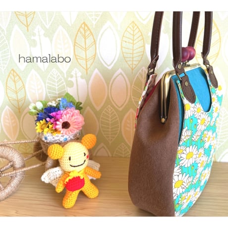 【KT-2133】がま口あおりプチバッグの型紙＆レシピ【12cm/角型用】