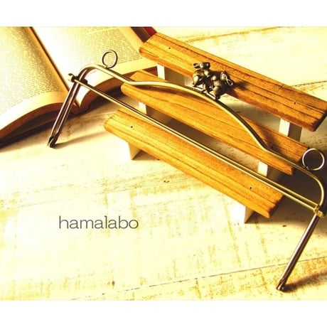 【HA-1554】28cmベンリー口金/(ウサギ×アンティークゴールド)・カン付き