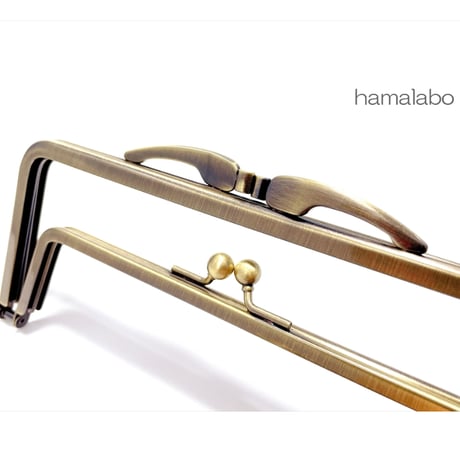 【HA-2380】親子口金18cm(キツネひねり×アンティークゴールド)