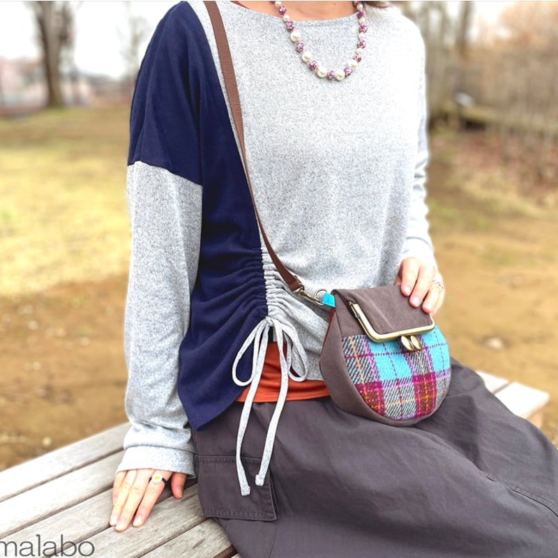 KT-2147】ラウンド型がま口サコッシュの型紙＆レシピ【12cm/角型用