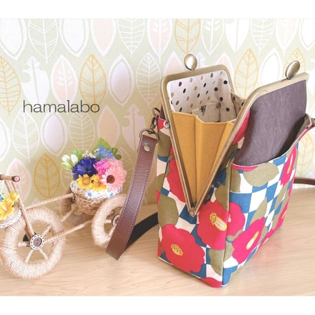 【HA-2262】17.5cmバッグ用の足長口金/角型/とても大きな碁石/アンティークゴールド/＋(プラス)
