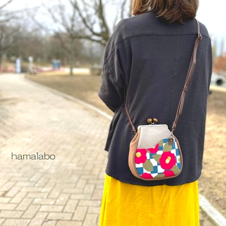 【HA-2415】12cm角型口金/インカローズ玉/アンティークゴールド