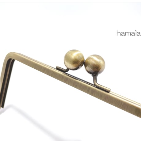 【限定＆大特価】【HA-2448】18cm/角型口金/(大玉×アンティークゴールド)
