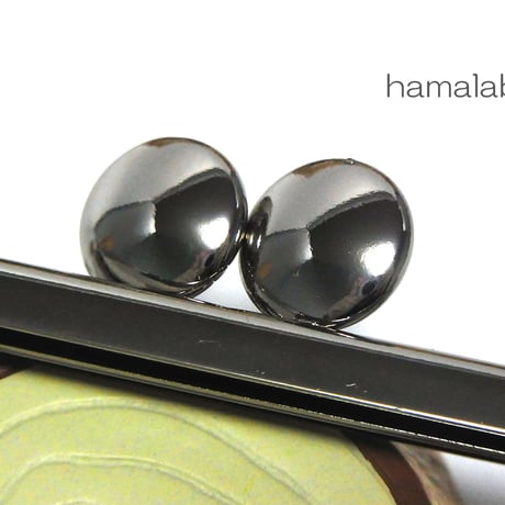 【HA-1396】12cm/角型口金(シルバー)-碁石つまみ-