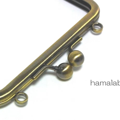 【HA-1405】ミニアメ玉10cm/角型口金(アンティークゴールド)・カン付き