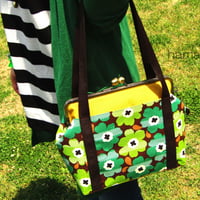 【KT-3006】がま口トートバッグ(持ち手付き)の型紙＆レシピ【27cm/角型用】