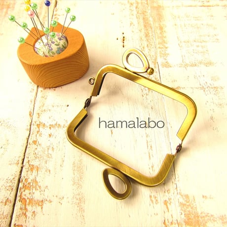 【HA-1903】7.5cm/角型口金(リボン×アンティークゴールド)