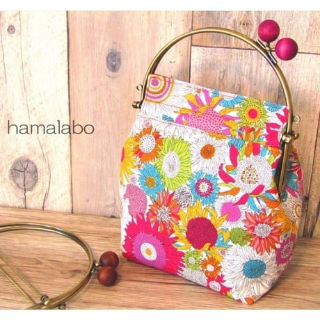 【KT-2037】ベンリーがま口ポーチ(フラットタイプ)の型紙＆レシピ【16cm用】