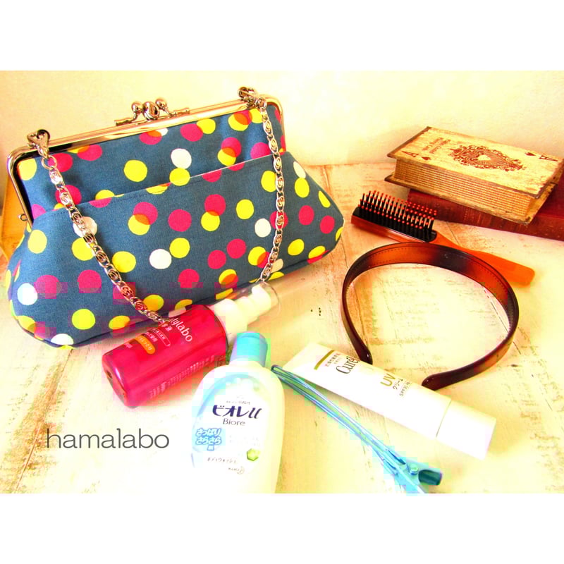 KT-2029】仕切りがま口のトラベルポーチ(マチ別)の型紙＆レシピ【19cm