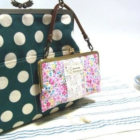 (販売休止予定)【HA-1893】15cm/角型口金/(アメ玉×シルバー)