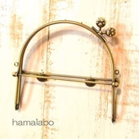 在庫調整で今だけ20％引き！【HA-1116】16cmベンリー口金/(肉球×アンティークゴールド)・カン付き