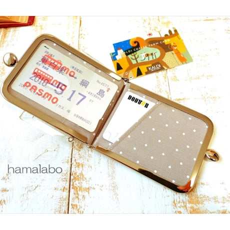 【KT-2111】【横開き】がま口パスケース＆カードケースの型紙＆レシピ【7.5cm(足長タイプ)/角型用】