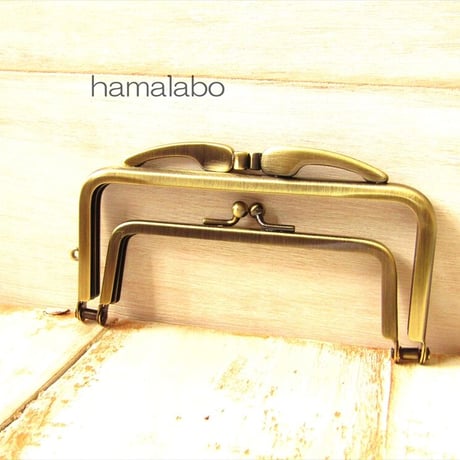 限定品！【HA-1860】親子口金12cm(キツネひねり×アンティークゴールド)