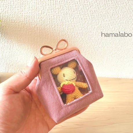 【HA-1903】7.5cm/角型口金(リボン×アンティークゴールド)