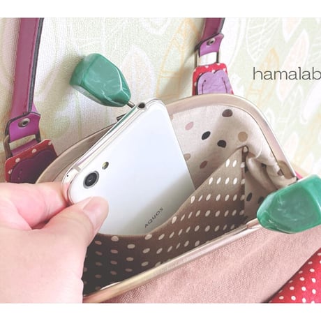 【KT-2119】がま口あおりミニバッグの型紙＆レシピ【18cm/くし型用】