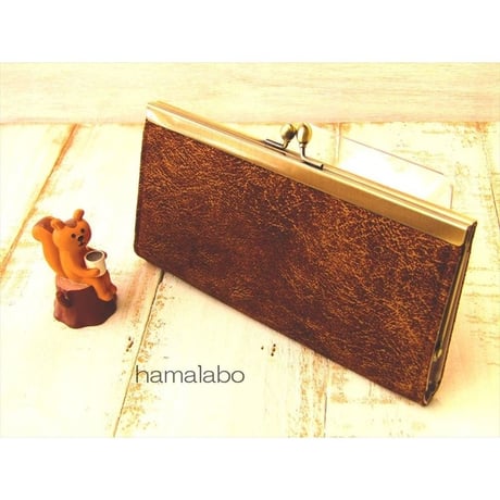 【KT-2051】浮き足で作る！がま口シンプル長財布の型紙＆レシピ【19cm浮き足用】