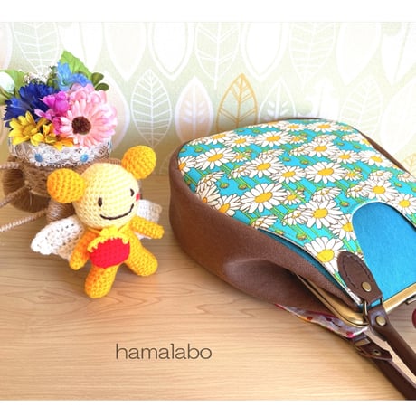 【KT-2133】がま口あおりプチバッグの型紙＆レシピ【12cm/角型用】