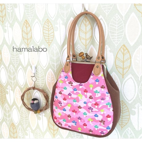 【KT-2133】がま口あおりプチバッグの型紙＆レシピ【12cm/角型用】