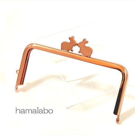 (廃盤予定)【HA-1911】12cm/角型(ペアウサギ×ローズゴールド-ピンクゴールド)