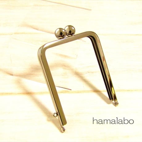 【HA-2010】碁石口金 7.5cm角型/足長タイプ (シルバー)