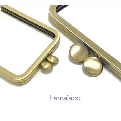 【HA-2262】17.5cmバッグ用の足長口金/角型/とても大きな碁石/アンティークゴールド/＋(プラス)