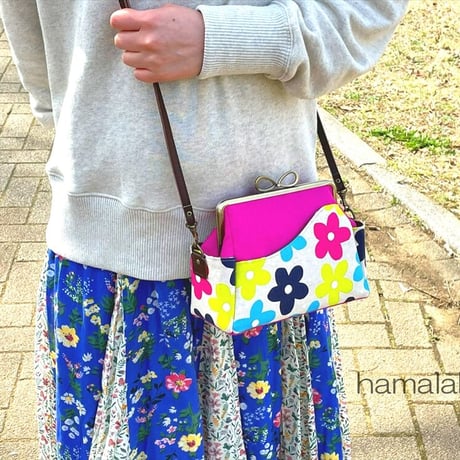 【KT-2090】がま口ポケットショルダーバッグ(ミニ)の型紙＆レシピ【18cm/角型用】