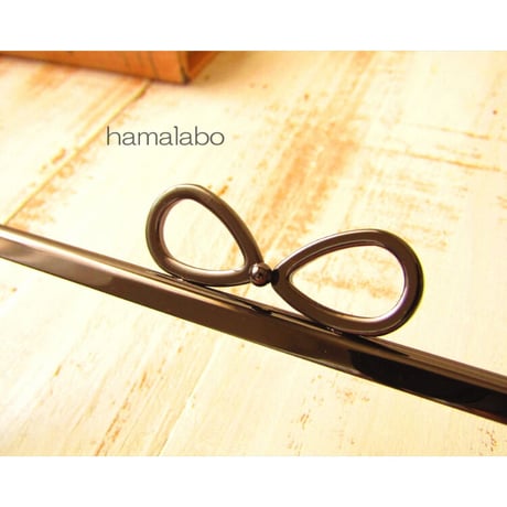 【HA-1801】18cm/角型口金/(新リボン×ブラック)