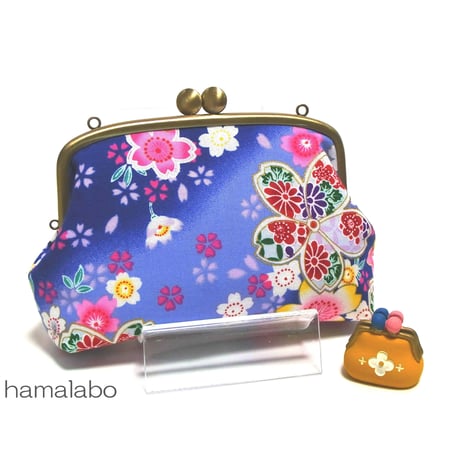 在庫調整で今だけ50％引き！【KT-2017】親子がま口ポーチ(マチあり)の型紙＆レシピ【14.5cm用】