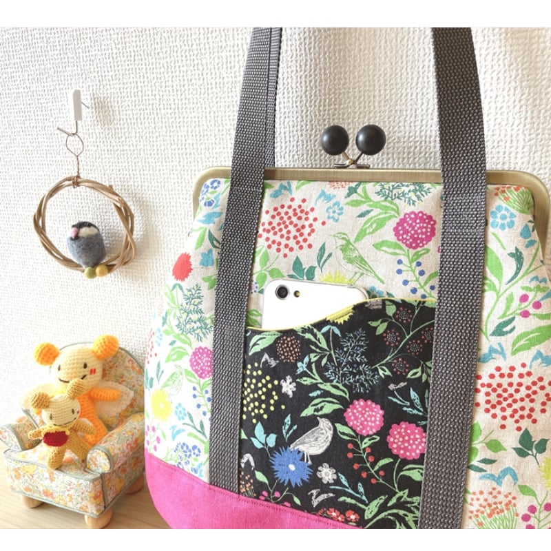 KT-2139】大きめ＆スリム型！がま口トートバッグ(持ち手付き)の型紙