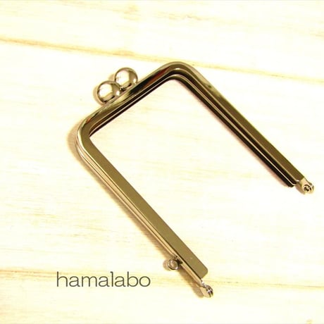 【HA-2010】碁石口金 7.5cm角型/足長タイプ (シルバー)