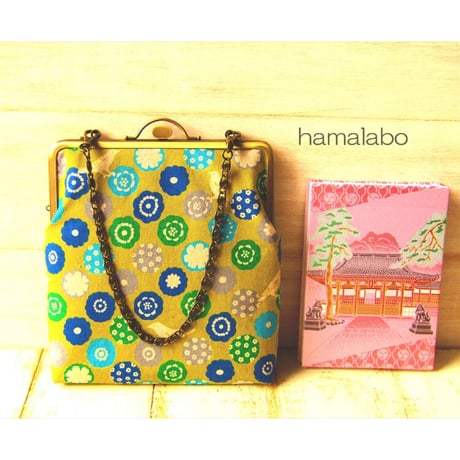 廃盤予定【HA-1670】ネコカン口金/(肉球×横ネコカン)/18cm角型(アンティークゴールド)・カン付き