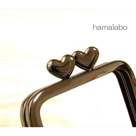 【HA-2012】ハート口金 7.5cm角型/足長タイプ (ブラック)
