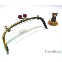 【HA-1272】20.4cm/くし型(べっ甲玉×アンティークゴールド)・兼用カン付き