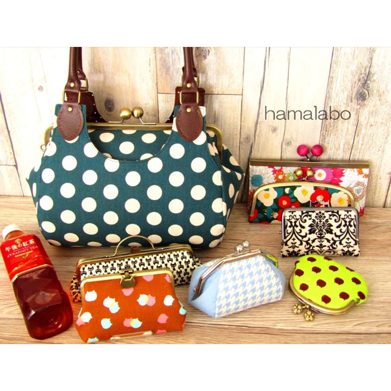 KT-2070】がま口俵型あおりバッグの型紙＆レシピ【27cm/角型用  