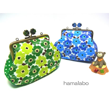 【HA-2298】12cm角型口金/ジュエリー玉(クリア色)/ゴールド