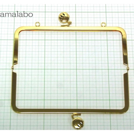 【HA-1375】18cm/角型(スマイル君ゴールド×ゴールド)・カン付き