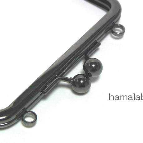 【HA-1404】ミニアメ玉10cm/角型口金(ブラック)・カン付き