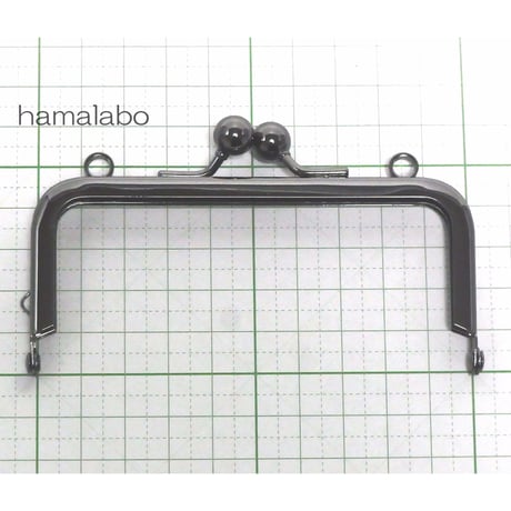 【HA-1404】ミニアメ玉10cm/角型口金(ブラック)・カン付き