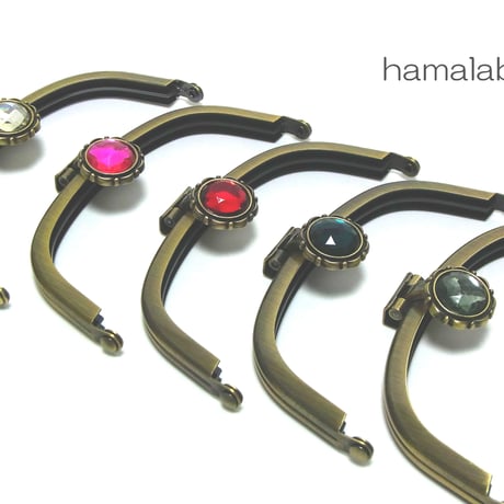 【HA-1281】オコシ式口金/10cmくし型-レッドストーン付き