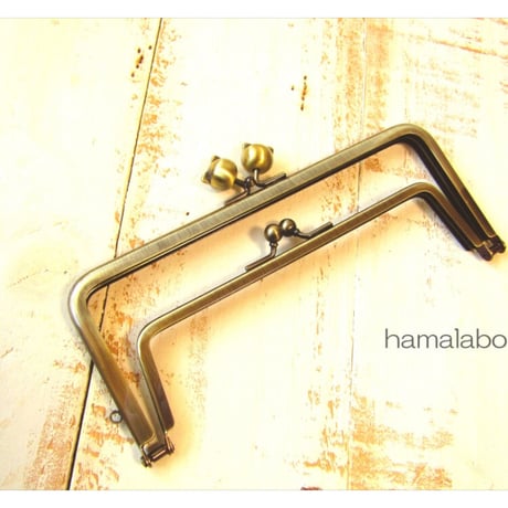 【HA-2091】親子口金18cm(ネコ玉×アンティークゴールド)