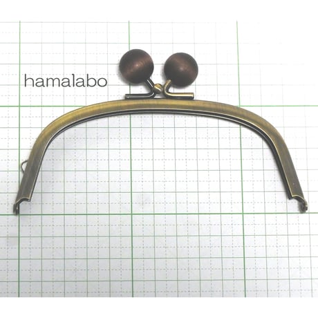 【HA-169】12.5cm/くし型(茶色の木玉×アンティークゴールド)