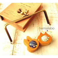 【HA-1730】18cm/角型(ウサギ玉×ネコ玉×アンティークゴールド)