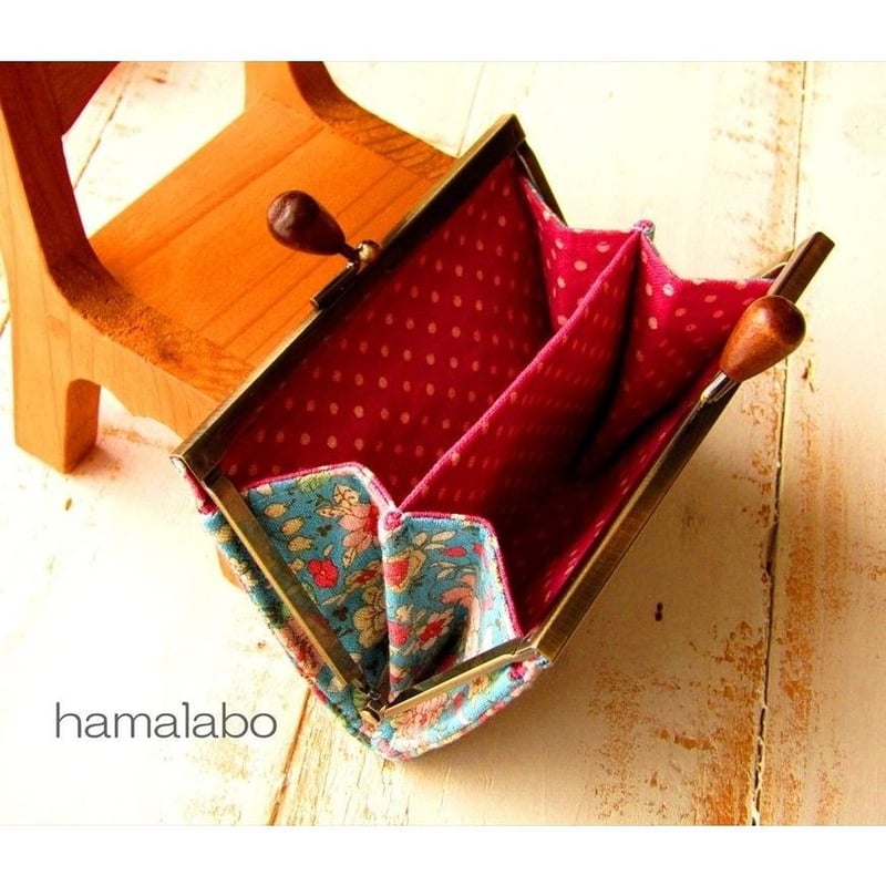 KT-2044】がま口財布＆カードケース(仕切りアリ)の型紙＆レシピ【12cm